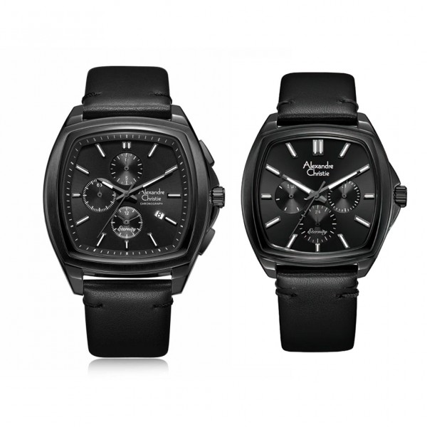 Alexandre Christie AC 6616 Full Black Leather Couple